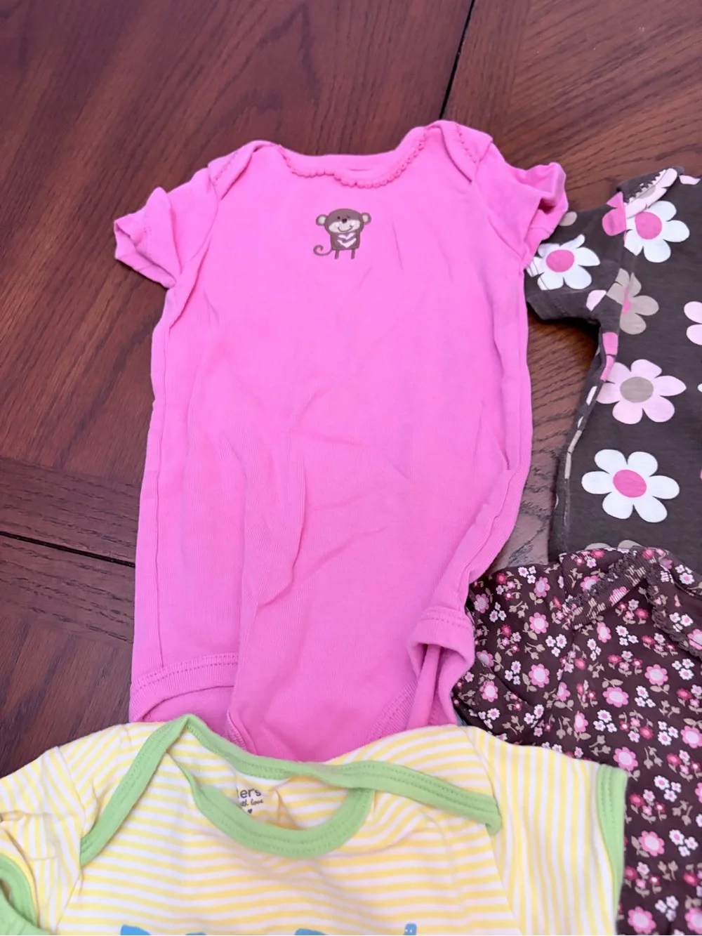 Carter's Girls' One-Piece Bodysuits - Pink, Brown, Green & Floral